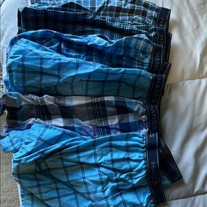 Hanes Assorted Blue Plaid Boxers - 6 Pack